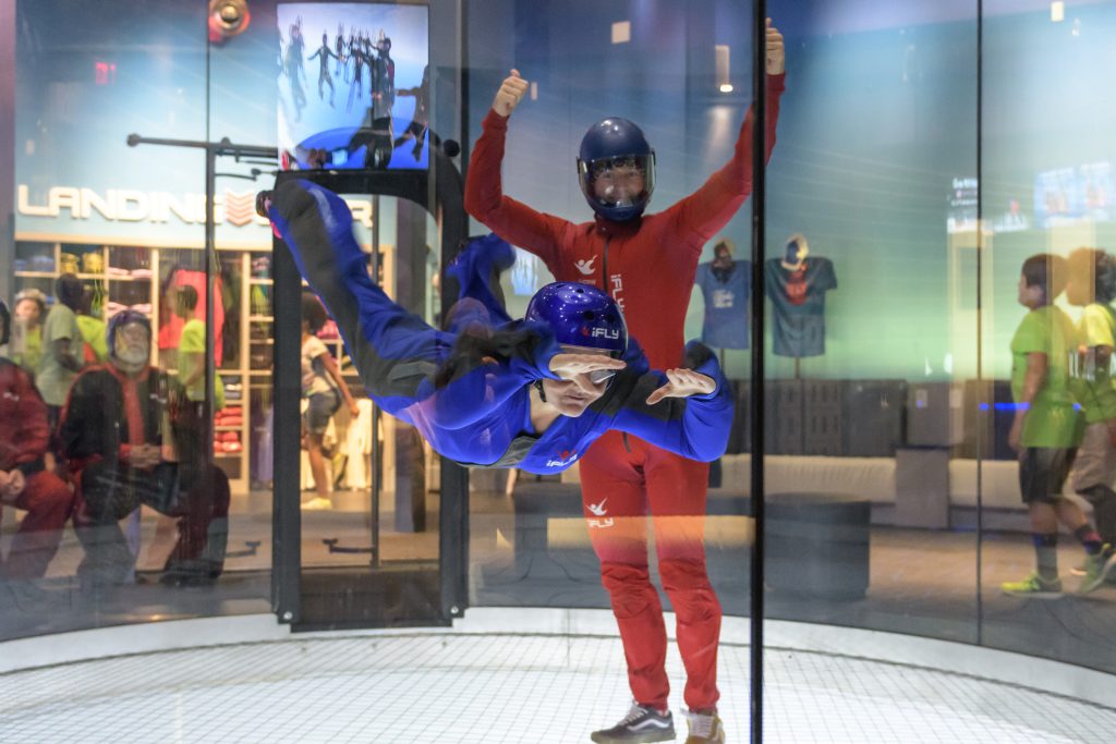 Amanda Skydiving in an Indoor Vertical Wind Tunnel